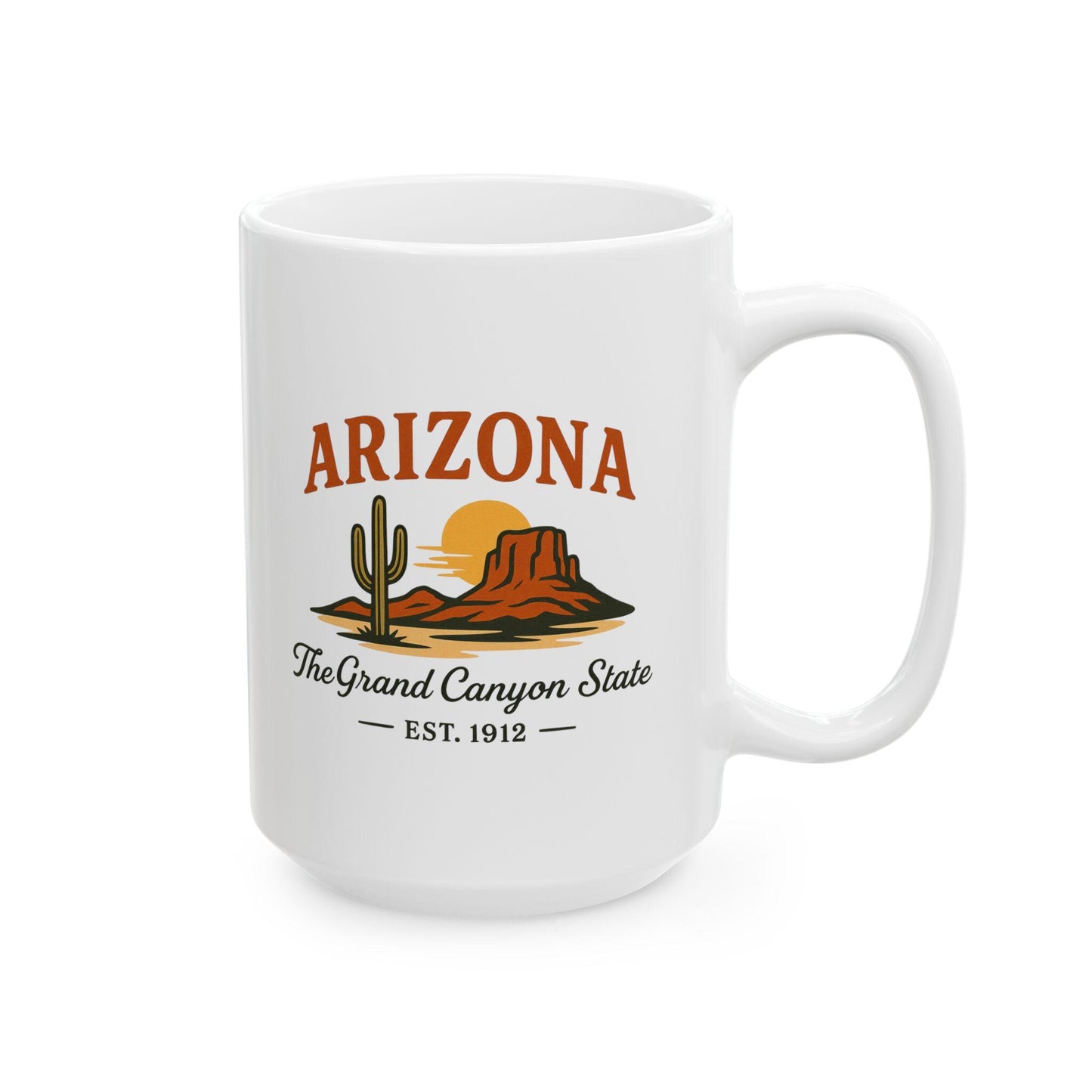 ColorFlow | Arizona Grand Canyon State Mug | Desert Sunset Cactus Coffee Cup | 15oz Ceramic Southwest Gift