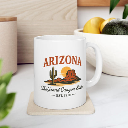 ColorFlow | Arizona Grand Canyon State Mug | Desert Sunset Cactus Coffee Cup | 15oz Ceramic Southwest Gift