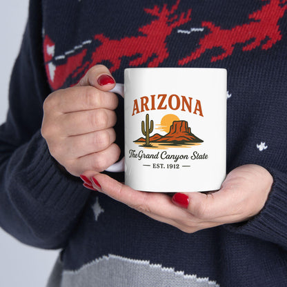 ColorFlow | Arizona Grand Canyon State Mug | Desert Sunset Cactus Coffee Cup | 15oz Ceramic Southwest Gift