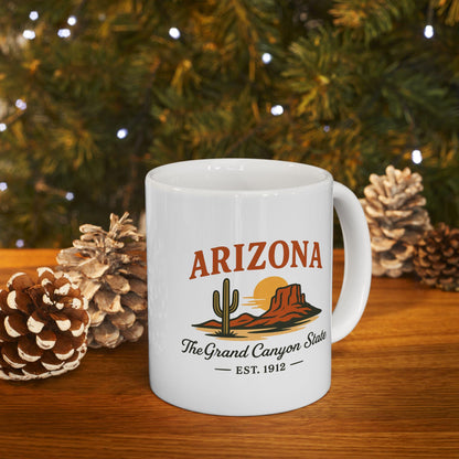 ColorFlow | Arizona Grand Canyon State Mug | Desert Sunset Cactus Coffee Cup | 15oz Ceramic Southwest Gift