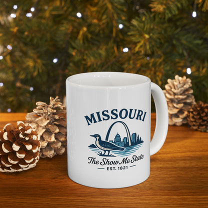 ColorFlow | Missouri The Show Me State Mug | 15oz Ceramic Coffee Cup | Gateway Arch Design | Midwest State Gift