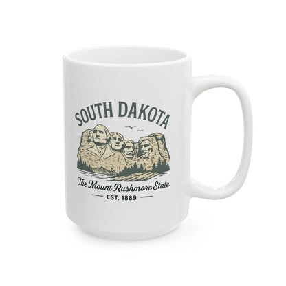 ColorFlow | South Dakota Mount Rushmore Mug | Travel Souvenir Coffee Cup | 15 oz Ceramic Gift for Adventure Lovers