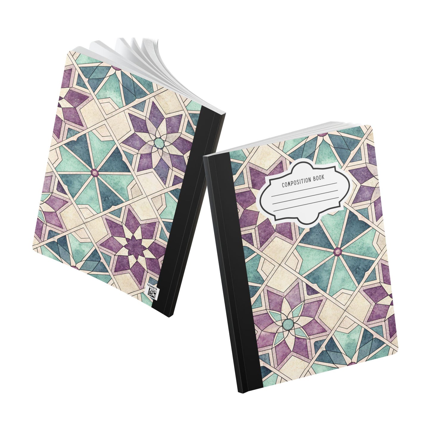 ColorFlow | Moroccan Star Composition Notebook | Artistic College Ruled Journal | Aesthetic Writing Notebook Gift