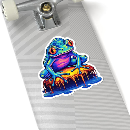 ColorFlow | Psychedelic Frog Vinyl Sticker | Waterproof Art Decal for Laptops Water Bottles Journals and Creative Decor