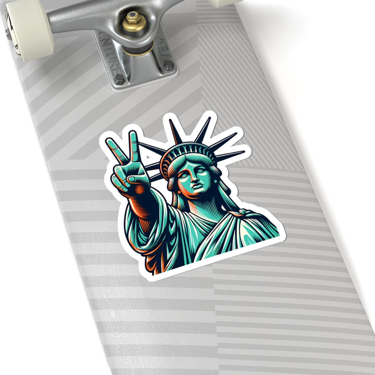 ColorFlow | Statue of Liberty Peace Vinyl Sticker for Water Bottles Laptops Cars | NYC Freedom Art Waterproof Decal