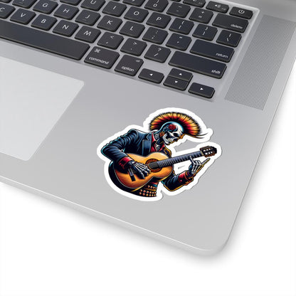 ColorFlow | Punk Skeleton Guitarist Vinyl Sticker for Water Bottles Laptops Cars | Rock Music Art Waterproof Decal
