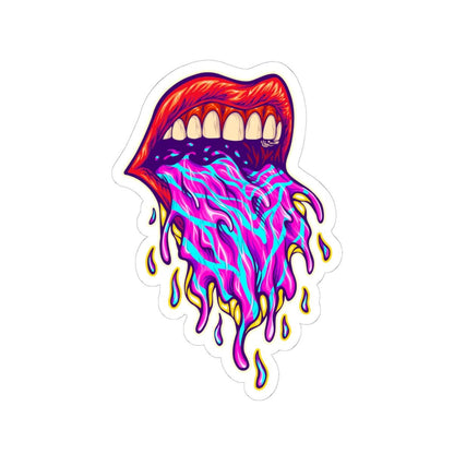 ColorFlow | Psychedelic Trippy Lips Vinyl Sticker for Water Bottles Laptops Cars | Magic Art Waterproof Decal