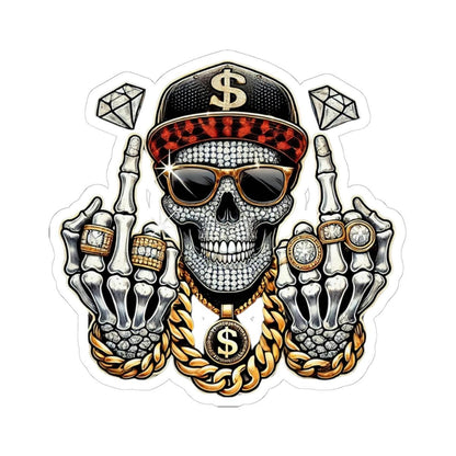 ColorFlow | Bling Skull Urban Vinyl Sticker for Water Bottles Laptops Cars | Hip Hop Diamond Art Waterproof Decal