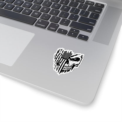 ColorFlow | American Flag Skull Vinyl Sticker for Water Bottles Laptops Cars | Patriotic Skull Art Waterproof Decal