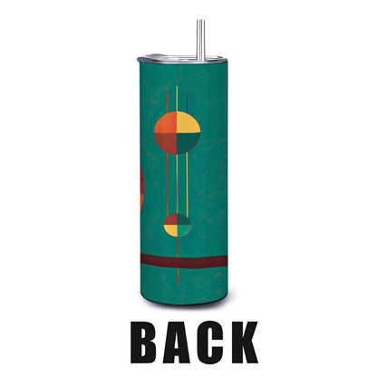 ColorFlow | Retro Owl Art 20oz Stainless Steel Tumbler with Straw | Insulated Travel Mug | Hot Cold Drinks | Unique Gift