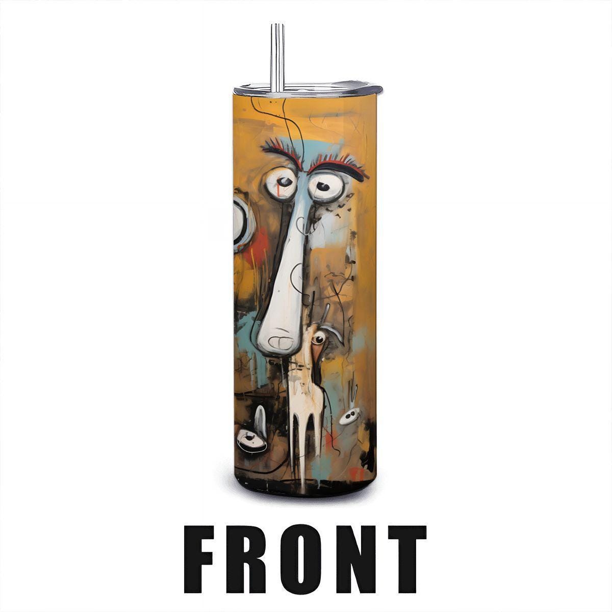 ColorFlow | Crazy Dog Squad Tumbler | Abstract Dog Art Cup | 20oz Stainless Steel Travel Mug with Straw | Funny Pet Lover Gift