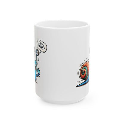 ColorFlow | Fast & Furious Snail Mug | Funny Coffee Cup | 15oz Ceramic Mug | Cute Motivational Gift for Animal Lovers and Coworkers