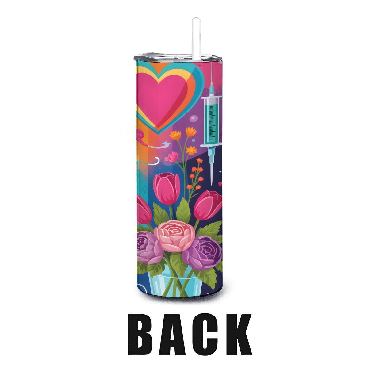 Floral Pop Art Stainless Steel Tumbler  20oz Insulated Travel Mug
