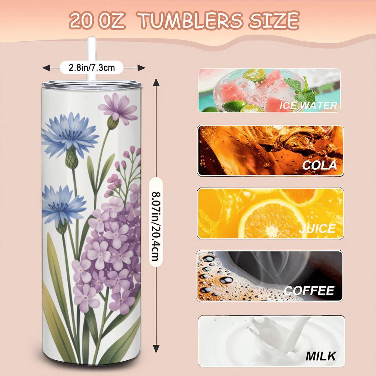 Wildflower Garden Stainless Steel Tumbler | Floral Coffee Cup Gift