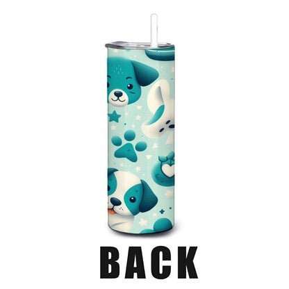 Puppy Paw Print Stainless Steel Tumbler | Dog Lover Gift
