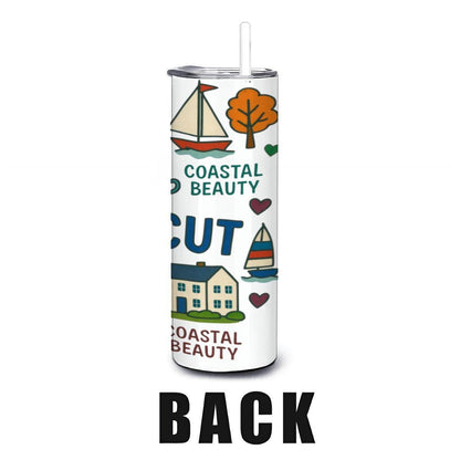 ColorFlow | Connecticut Coastal Charm Tumbler | Constitution State Stainless Steel Cup | 20oz Insulated Travel Mug