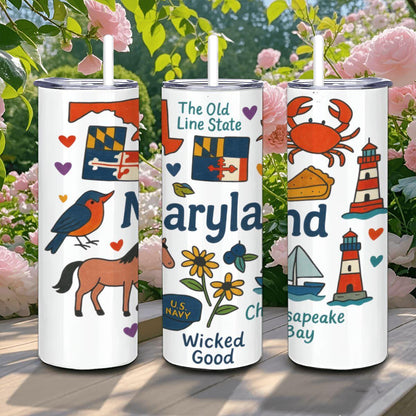 Maryland Chesapeake Bay Tumbler | 20oz Stainless Steel Insulated Cup