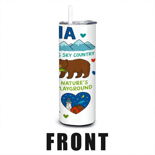 Montana Travel Mug | Big Sky Country Stainless Steel Tumbler with Straw