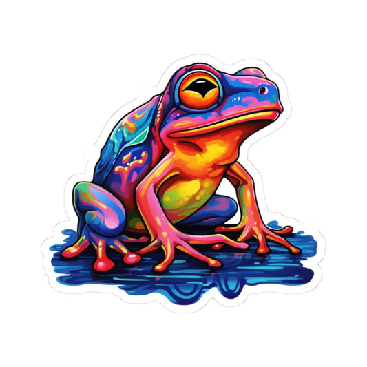 ColorFlow | Electric Frog Vinyl Sticker | Waterproof Vibrant Art Decal for Laptops Water Bottles Journals and Decor