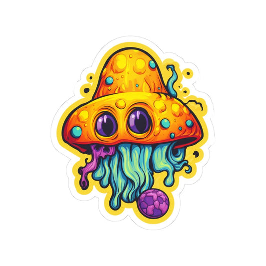 ColorFlow | Cute Psychedelic Mushroom Vinyl Sticker | Waterproof Art Decal for Laptops Water Bottles Journals Decor