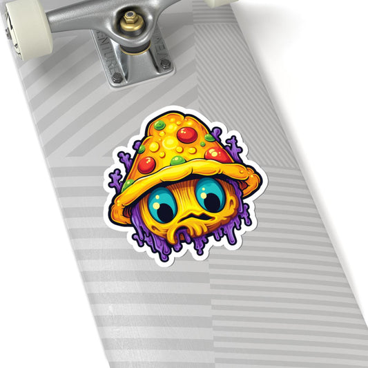ColorFlow | Sad Psychedelic Mushroom Vinyl Sticker | Waterproof Art Decal for Laptops Water Bottles Journals Decor