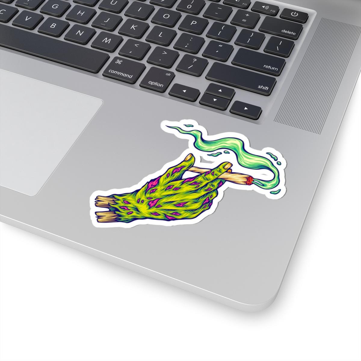 ColorFlow | Zombie Hand Smoking Vinyl Sticker for Water Bottles Laptops Cars | Trippy Cannabis Art Waterproof Decal