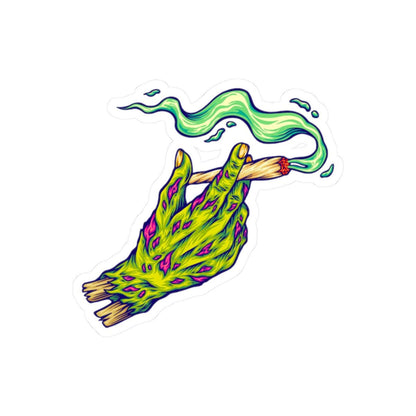 ColorFlow | Zombie Hand Smoking Vinyl Sticker for Water Bottles Laptops Cars | Trippy Cannabis Art Waterproof Decal