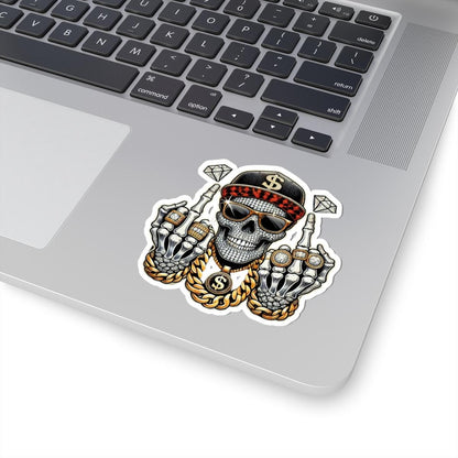 ColorFlow | Bling Skull Urban Vinyl Sticker for Water Bottles Laptops Cars | Hip Hop Diamond Art Waterproof Decal