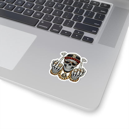 ColorFlow | Bling Skull Urban Vinyl Sticker for Water Bottles Laptops Cars | Hip Hop Diamond Art Waterproof Decal