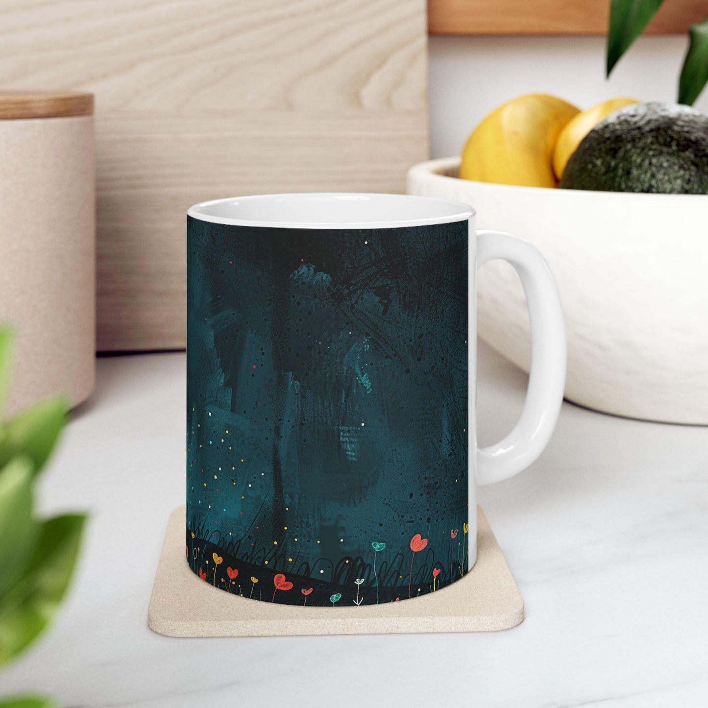 ColorFlow | Color of Love Art Mug | Rainbow Heart Coffee Cup | Inspirational Gift | 15 oz Ceramic Mug for Home and Office