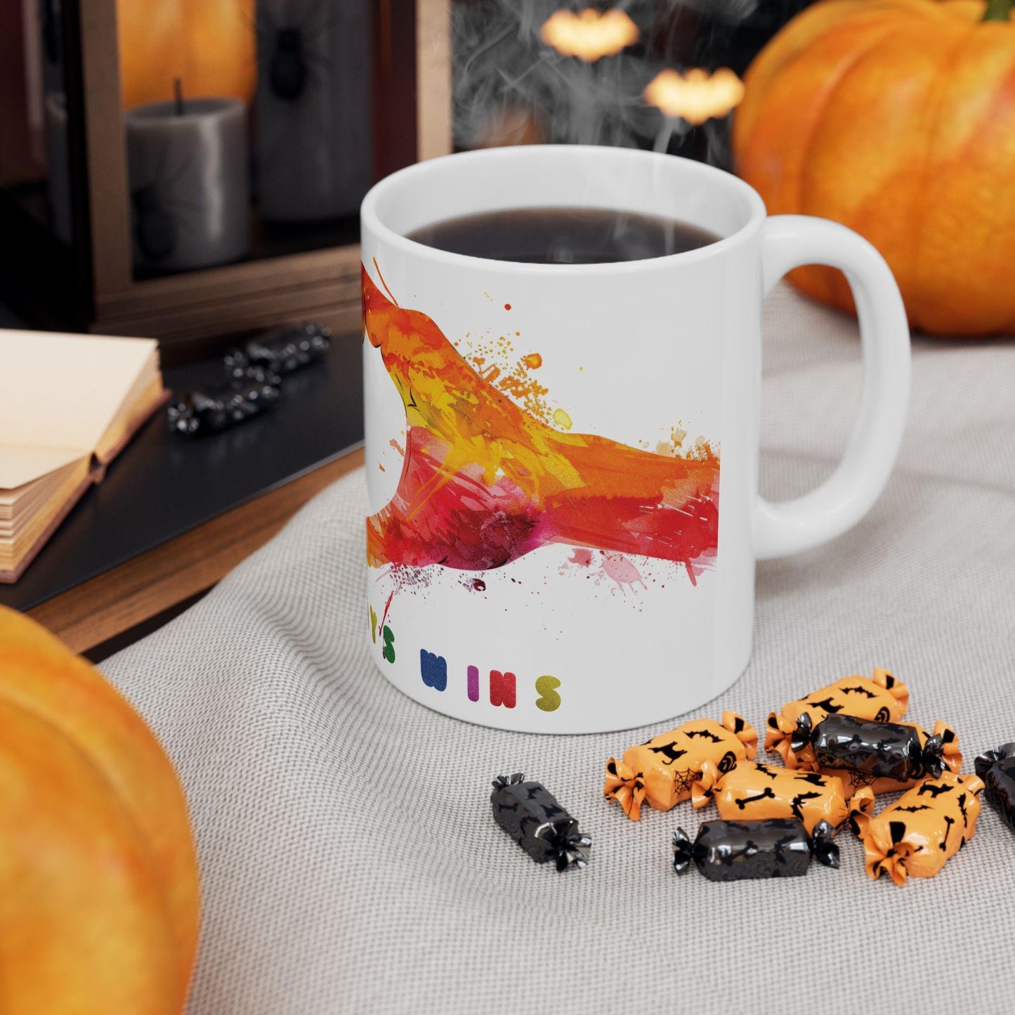 ColorFlow | Love Always Wins Mug | Rainbow Hands Art Coffee Cup | 15 oz Ceramic Mug | Inspiring Gift for Love and Unity