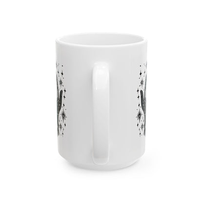 Mystical Crystal Hands Coffee Mug | Witchy Celestial Art, 15oz