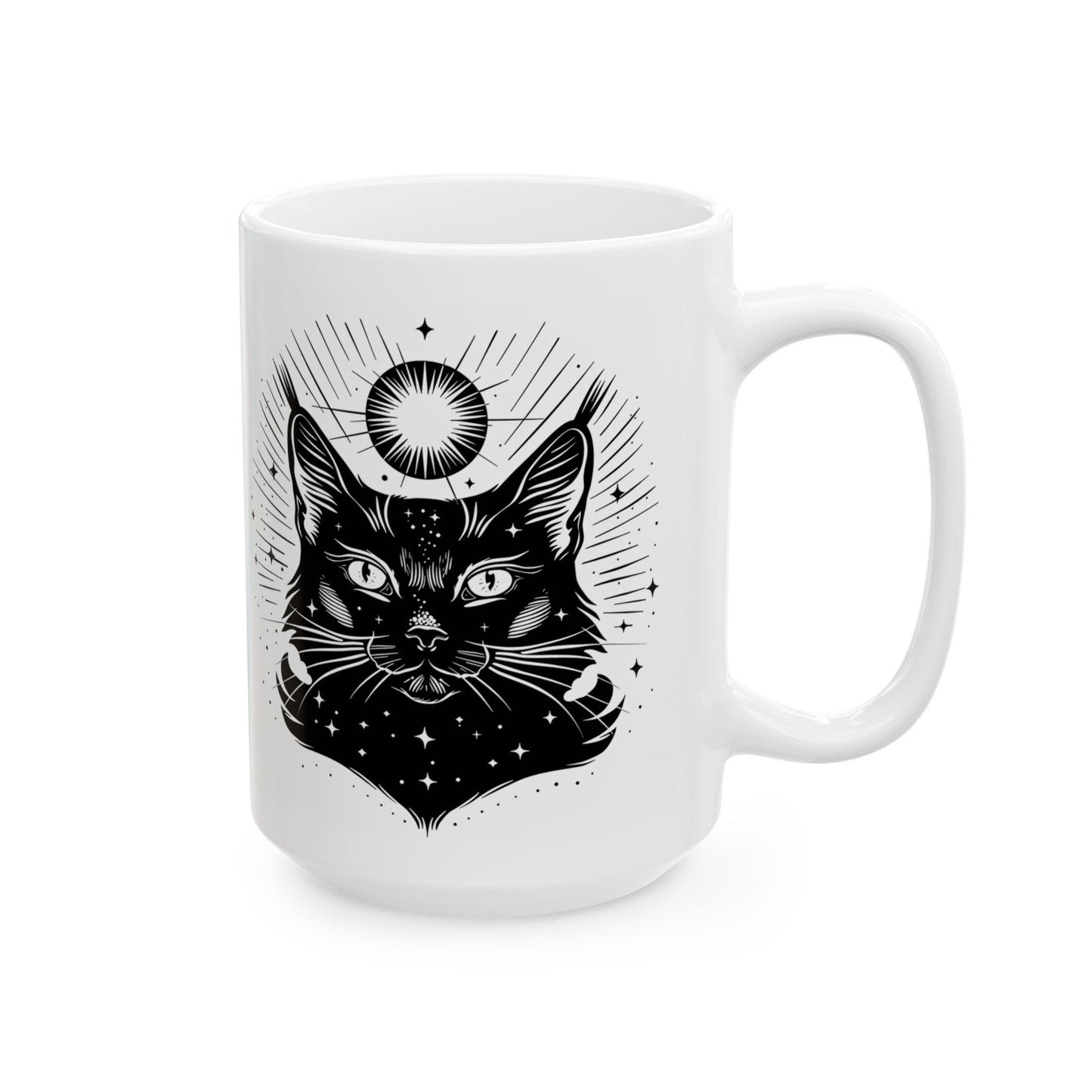 Cosmic Cat Mug | Celestial Feline Art, Witchy Gift for Cat Lovers