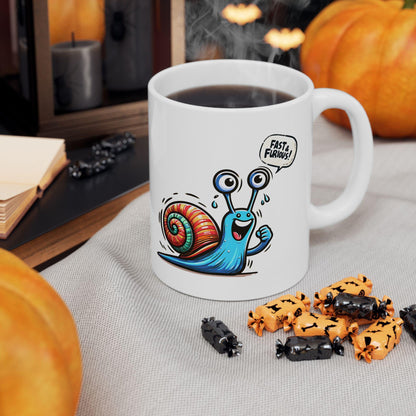 ColorFlow | Fast & Furious Snail Mug | Funny Coffee Cup | 15oz Ceramic Mug | Cute Motivational Gift for Animal Lovers and Coworkers