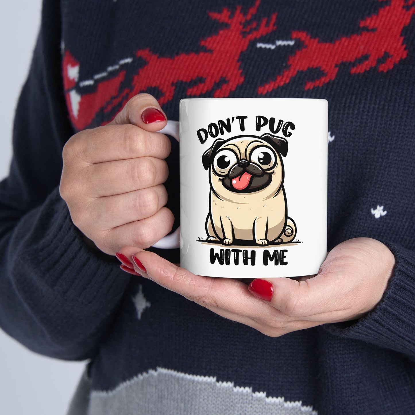 ColorFlow | Cute Pug Coffee Mug | Funny Dog Lover Cup | 15oz Ceramic Mug | Adorable Gift for Pet Owners & Coffee Lovers