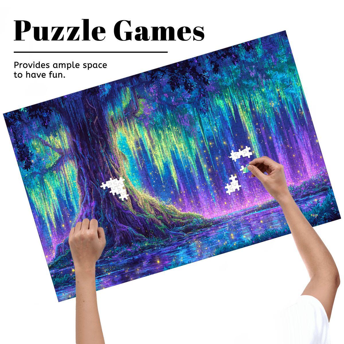 Enchanted Forest Wooden Jigsaw Puzzle | Fantasy Art Home Decor