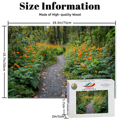 Forest Path Wooden Jigsaw Puzzle | Nature Art for Adults and Kids