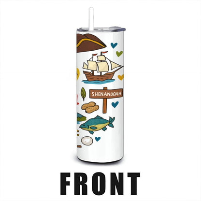 ColorFlow | Virginia Old Dominion Tumbler | Historic Roots Travel Cup with Straw | Lovers State Gift