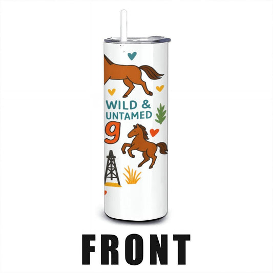 ColorFlow | Wyoming Equality State Tumbler | Wild & Untamed Travel Cup with Straw | Western Country Gift