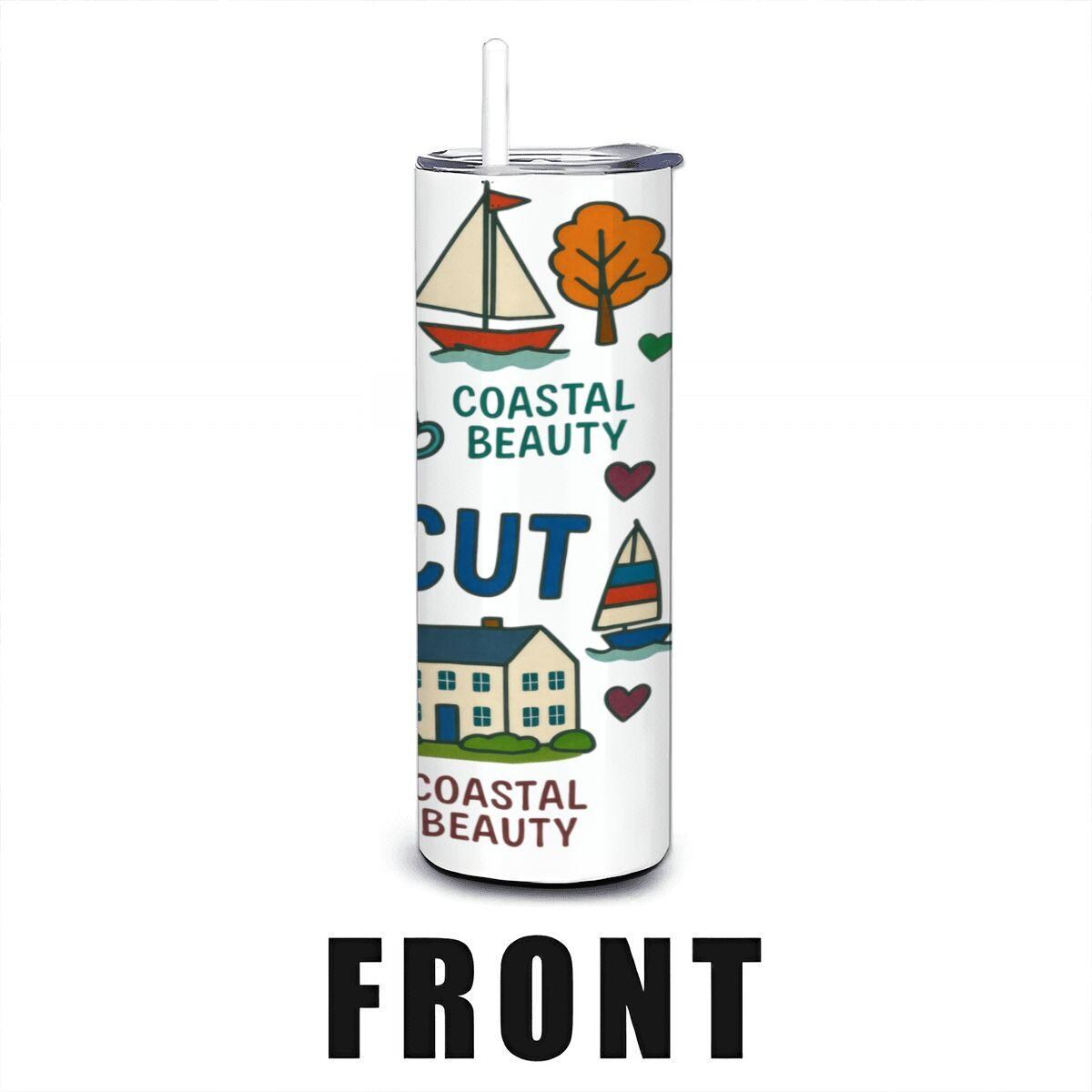 ColorFlow | Connecticut Coastal Charm Tumbler | Constitution State Stainless Steel Cup | 20oz Insulated Travel Mug