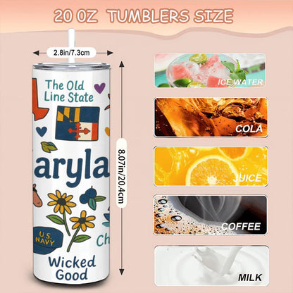 Maryland Chesapeake Bay Tumbler | 20oz Stainless Steel Insulated Cup