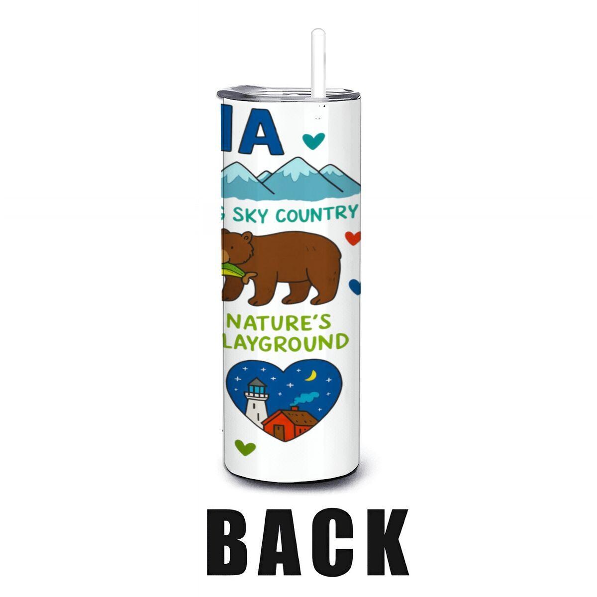 Montana Travel Mug | Big Sky Country Stainless Steel Tumbler with Straw
