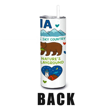 Montana Travel Mug | Big Sky Country Stainless Steel Tumbler with Straw