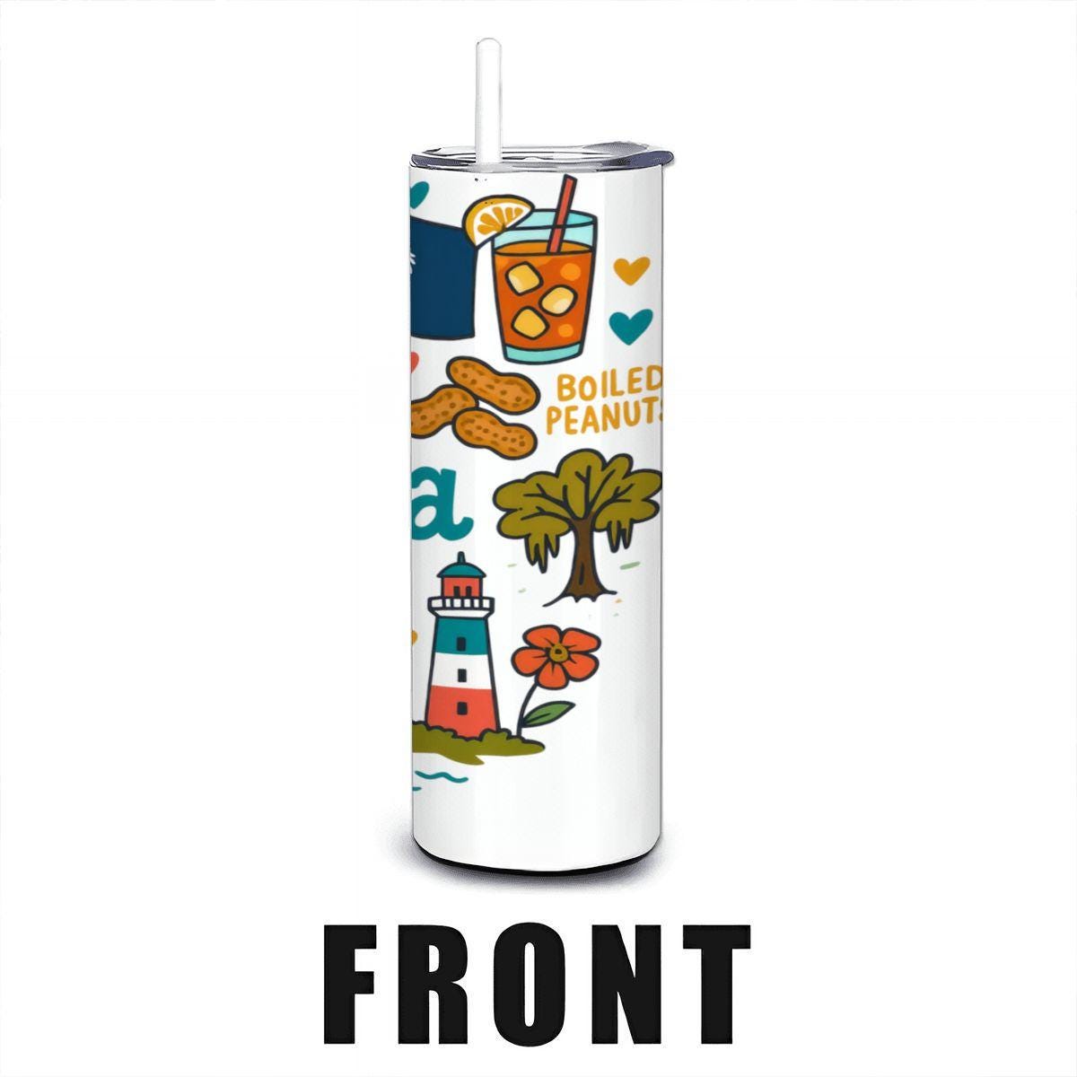 ColorFlow | South Carolina State Pride 20oz Stainless Steel Tumbler with Straw | Palmetto State Travel Mug Gift
