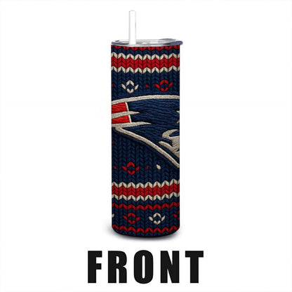 ColorFlow | New England Patriots Inspired Seamless Sweater 20oz Skinny Tumbler with Straw