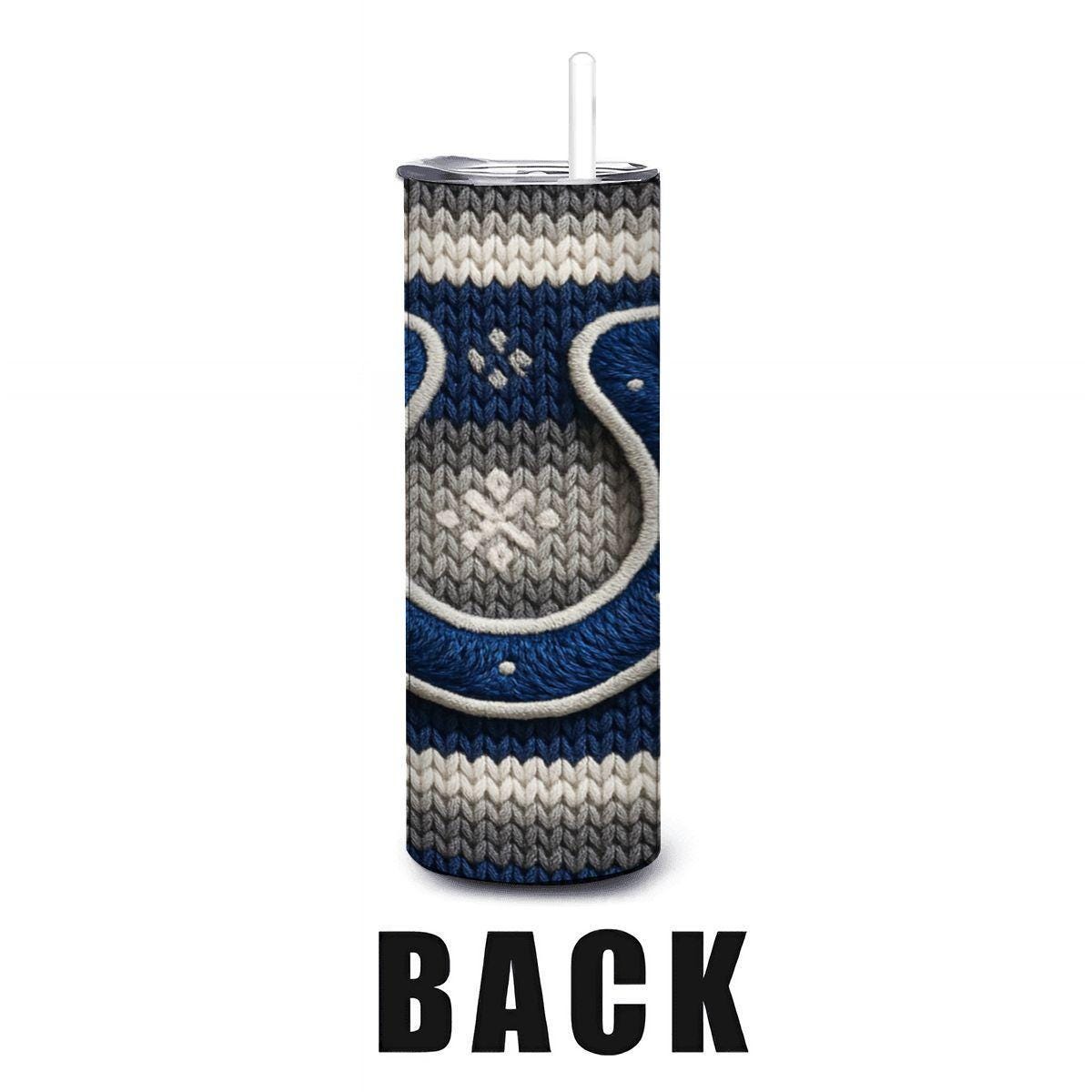 ColorFlow | Indianapolis Colts Inspired Seamless Sweater 20oz Skinny Tumbler with Straw