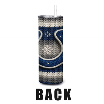 ColorFlow | Indianapolis Colts Inspired Seamless Sweater 20oz Skinny Tumbler with Straw