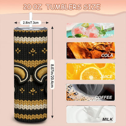 ColorFlow | New Orleans Saints Inspired Seamless Sweater 20oz Skinny Tumbler with Straw