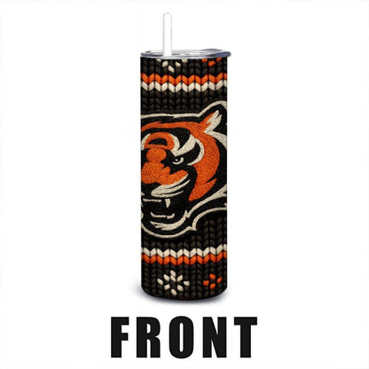 ColorFlow | Cincinnati Bengals Inspired Seamless Sweater 20oz Skinny Tumbler with Straw