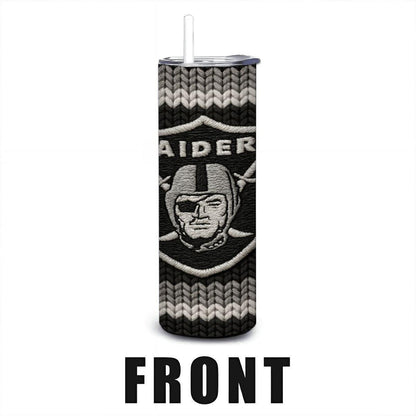 ColorFlow | Las Vegas Raiders Inspired Seamless Sweater 20oz Skinny Tumbler with Straw